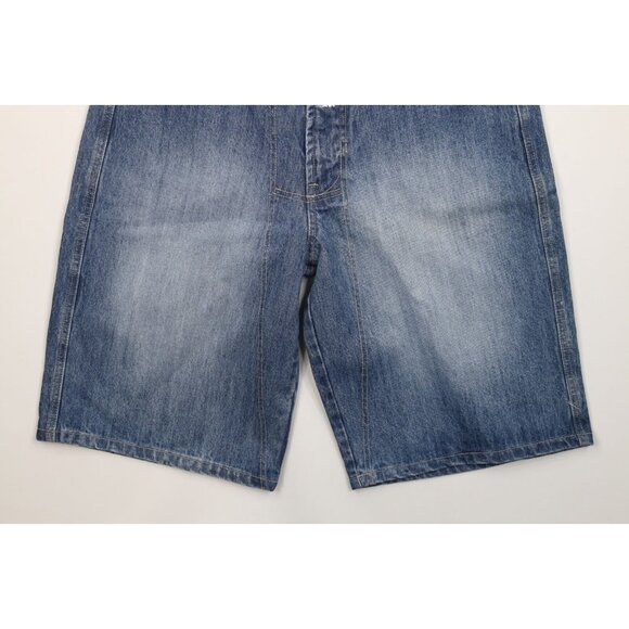 Deadstock Vtg 90s Marithe Francois Girbaud Mens 32 Loose Denim Jean Shorts Blue - Picture 4 of 11